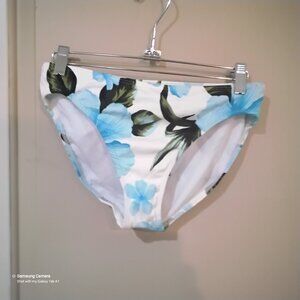 Island Escape White & Blue Floral Bikini Bottom Separates Mix & Match NWT 16